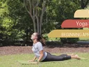 Woman doing yoga outside