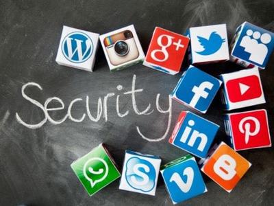 Security with blocks representing online dangers