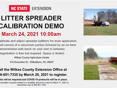 NC State Extension Litter Spreader Calibration Demo — March 24, 2021 10:00am