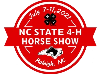 NC STATE 4-H HORSE SHOW — July 7-11, 2021; Raleigh, NC, with 4‑H clover and horse silhouette
