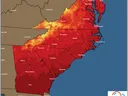 Minimum temperature for Friday map