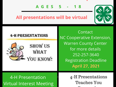 4-H Presentations flyer image