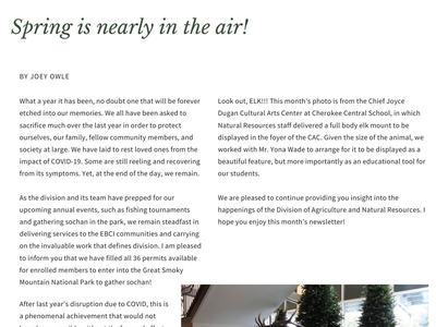 Spring is nearly in the air! What a year it has been, no doubt one that will be forever etched into our memories. We all have been asked to sacrifice much over the last year in order to protect ourselves, our family, fellow community members, and society 