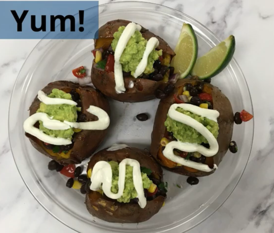 Black Bean &amp; Corn Stuffed Sweet Potato