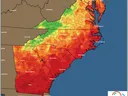 Minimum temp forecasts for Thursday map