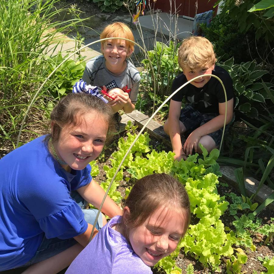 children gardening