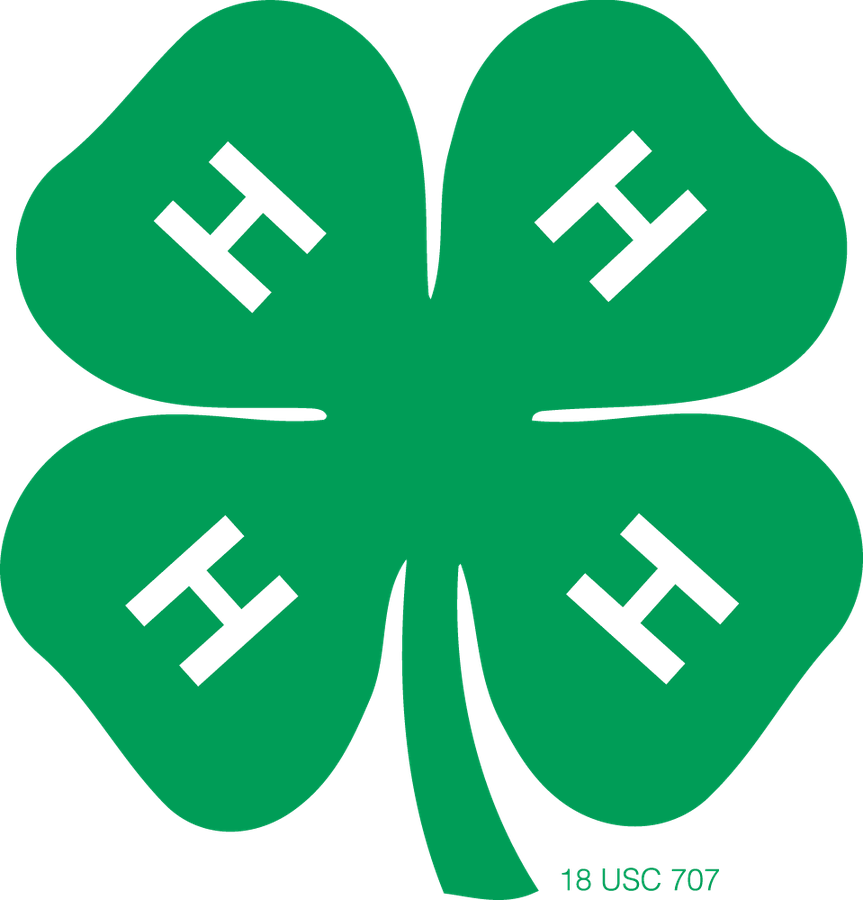 Green four-leaf clover with a white "H" on each leaf and small text "18 USC 707" at bottom