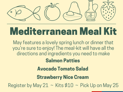 Mediterranean Meal Kit — Register by May 21; kits $10; pickup May 25