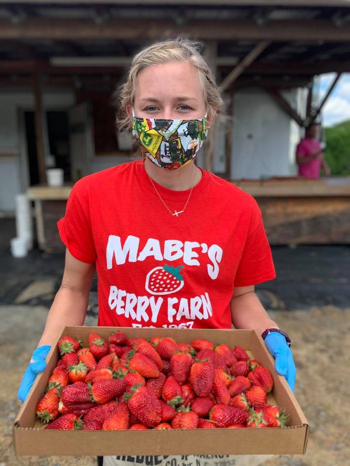Woman with strawberries
