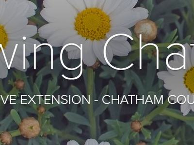 Daisies with text: "Growing Chatham" and "NC Cooperative Extension - Chatham County - May 2021"