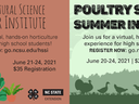 Horticultural Science Summer Institute June 21–24, 2021; Poultry Science Summer Institute June 20–24, 2021