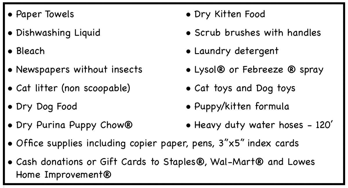 Carteret County Humane Society Wish List