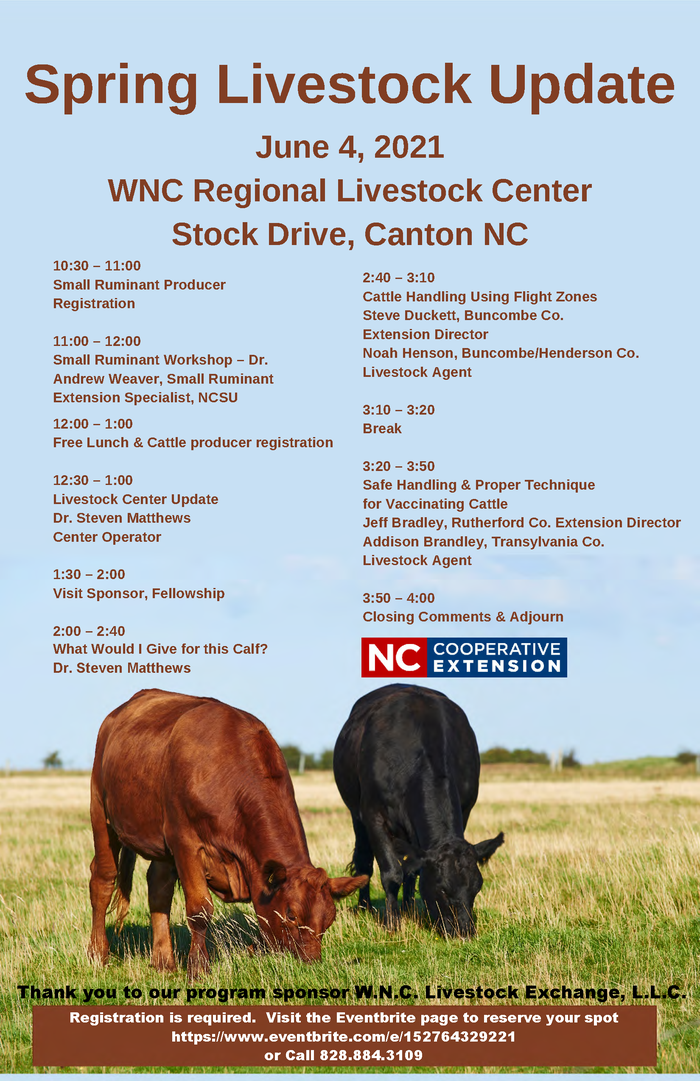 Spring Livestock Update Agenda