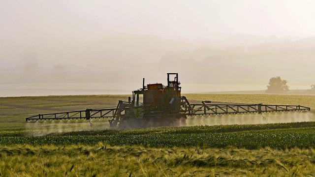 tractor on field of crops