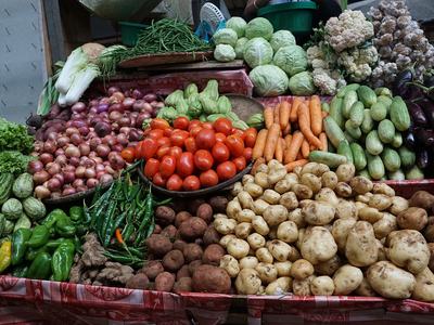 variety vegetables in boxes
