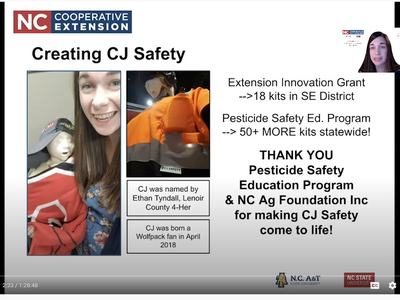 Alyssa Spence teaches agriculture agents about ppe.