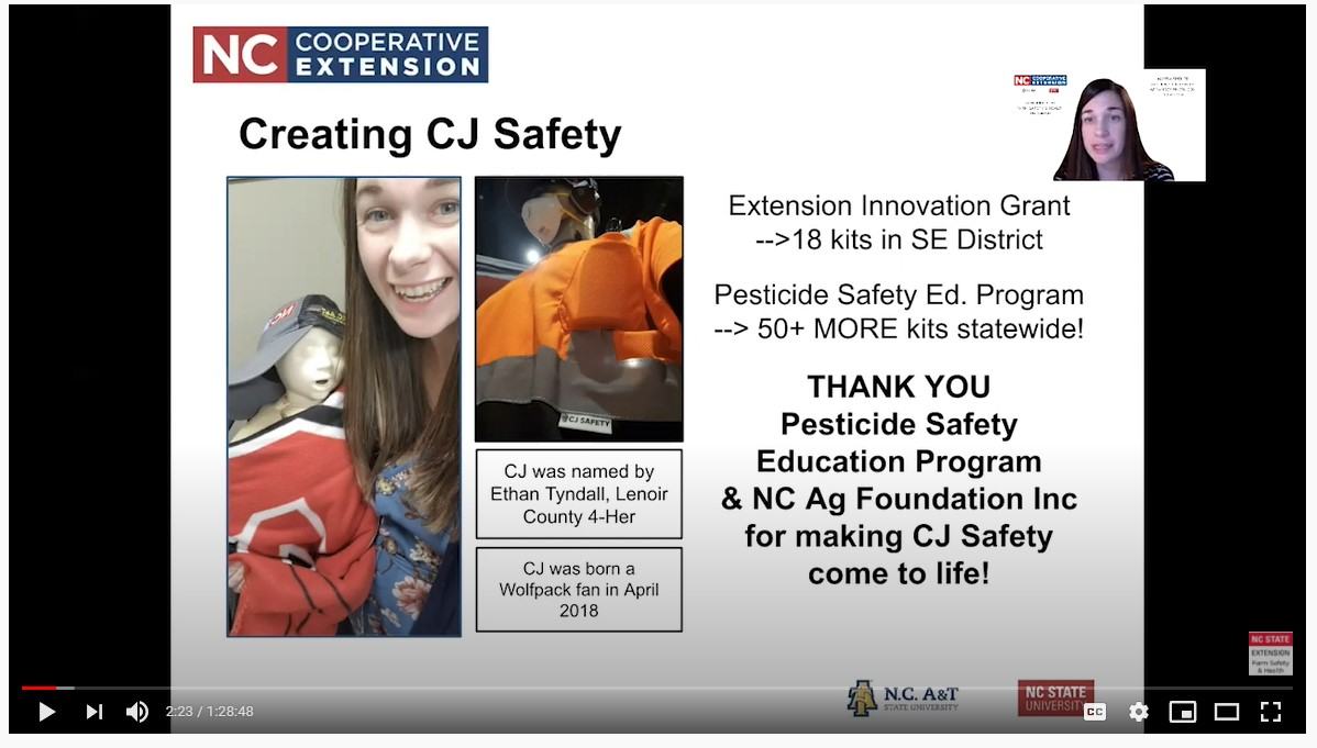 Alyssa Spence teaches agriculture agents about ppe.