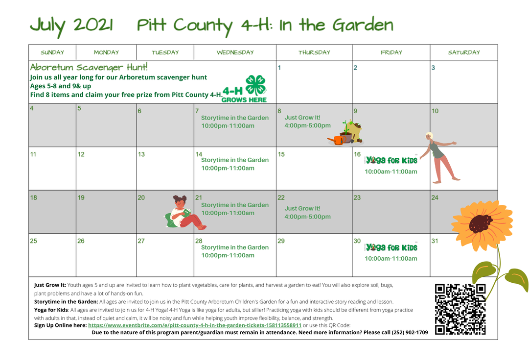 Garden event calendar