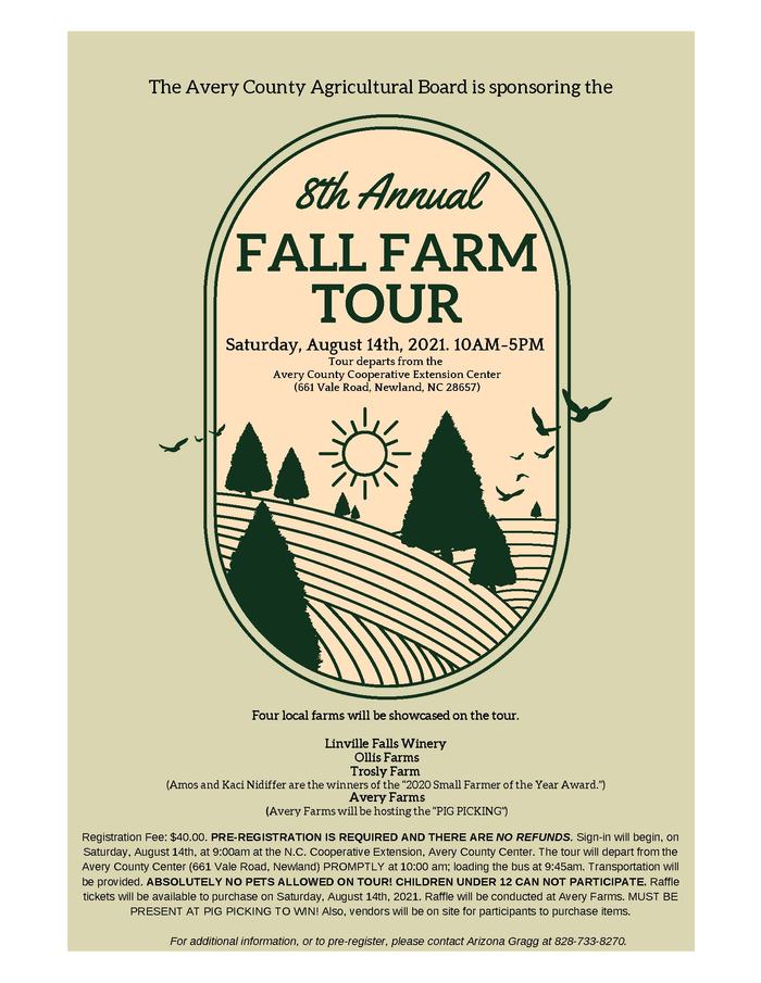 Fall Farm Tour flyer 