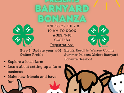 Cartoon sun and barnyard animals