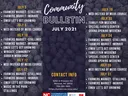 Bulletin with Events for the month of July