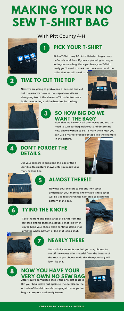 Instructions for Making a no Sew Tote Bag