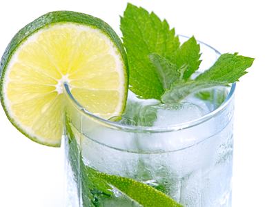 Water with Lime and Mint in it for Hydration