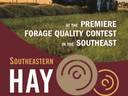 Red tractor on a hay field; text "Prove your hay is the best" and "Southeastern Hay Contest"