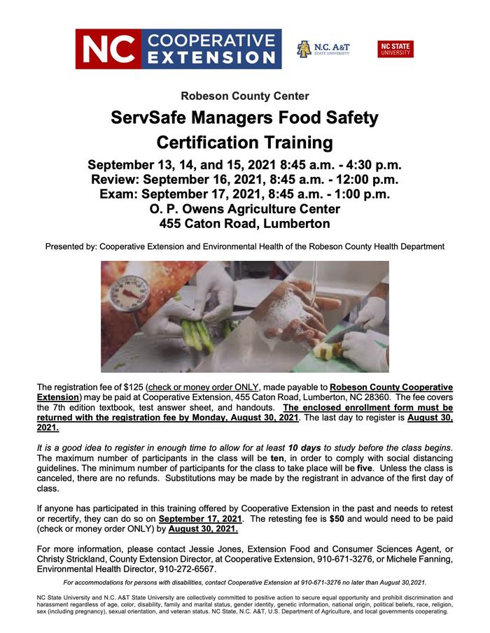 Flier with class information 