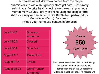 Recipe Roundup: submit healthy summer recipe to win $50 gift card; weekly themes listed