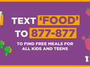 Text FOOD to 877-877 flyer