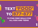 Text FOOD to 877-877 flyer