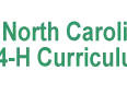 North Carolina 4-H Curriculum logo with green four-leaf clover and plant over open book