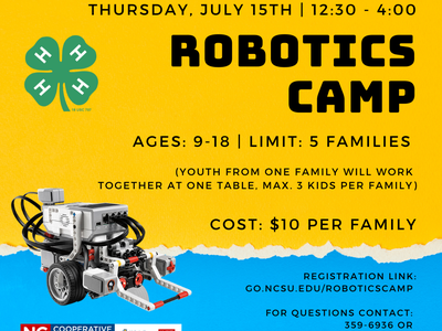 Information about Robotics Camp (included in the text below)