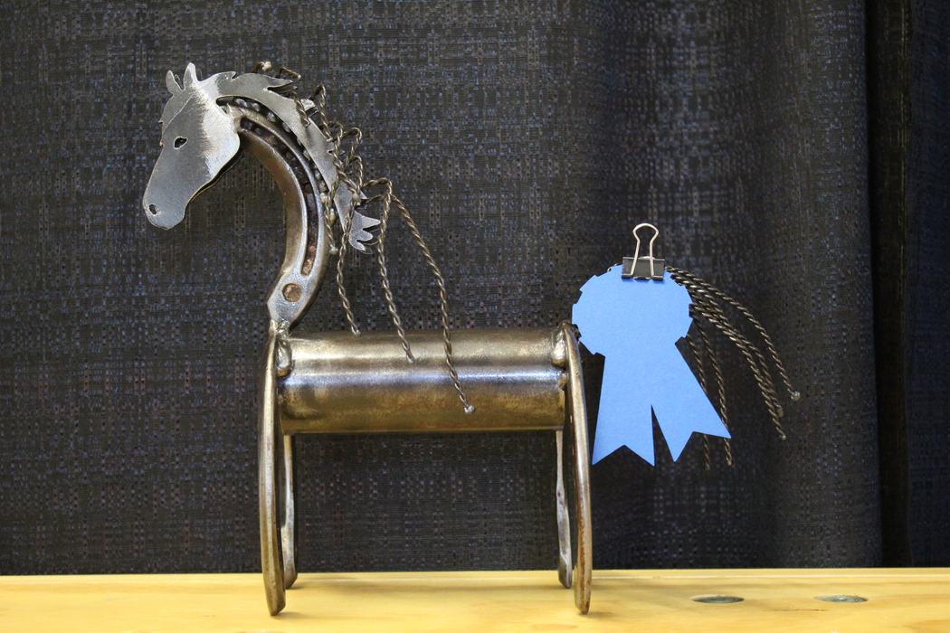 Horse made out of metal