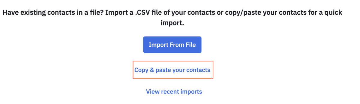 Copy and paste options