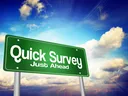 picture of sky with billboard say quick survey just ahead