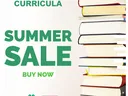 Stack of books and text: "NC 4-H CURRICULA", "SUMMER SALE", "BUY NOW" with NC State Extension logo