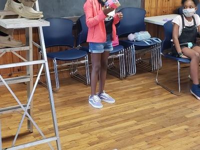 camper showing their egg design