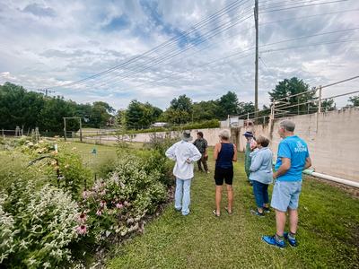 people in a garden