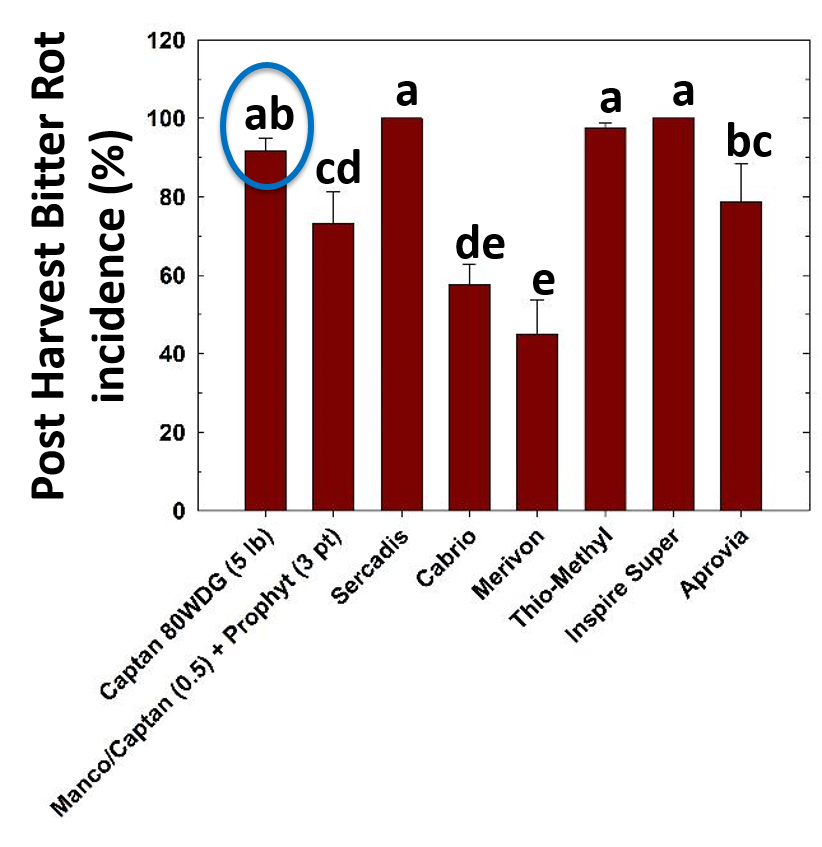 Incidence of bitter rot postharvest 2017