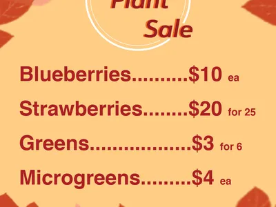 Fall plant sale flyer with plant prices