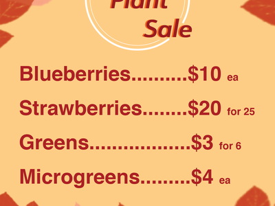 Fall plant sale flyer with plant prices