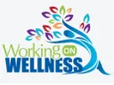 Stylized person with leaf motifs and the text "Working on WELLNESS"