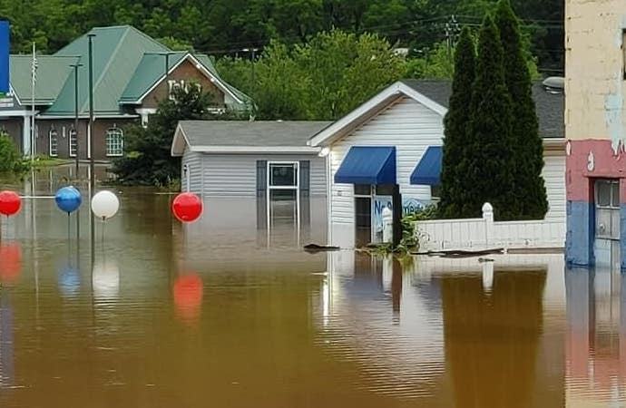 Flooded house