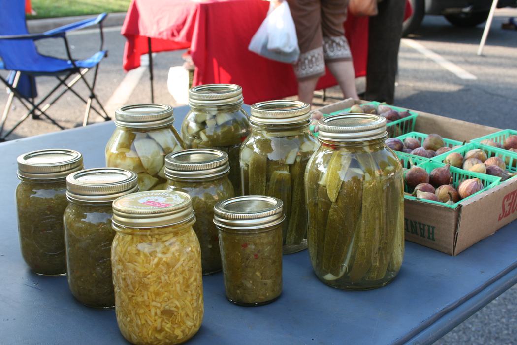 jars of pickled vegetables