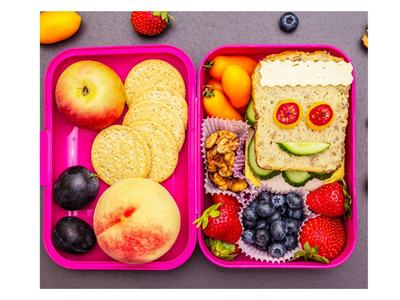Lunch box packed with a healthy lunch