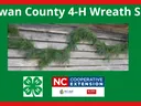 Rowan County 4-H Wreath Sale header with five wreaths and a pine garland