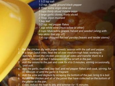 Drunken Chicken with Muscadine Grapes