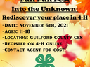 Fall Fun Fest Into the Unknown - Rediscover your place in 4‑H; Nov 6, 2021; ages 11–18; Guilford County CES
